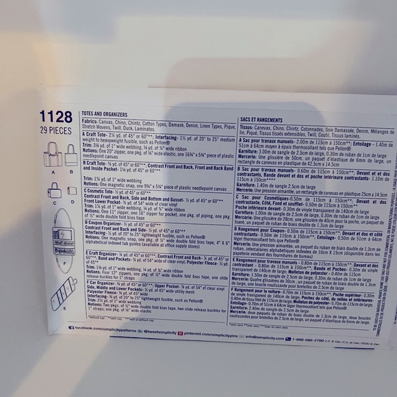 Simplicity Pattern 1128 -One Size - Picture 2 of 4